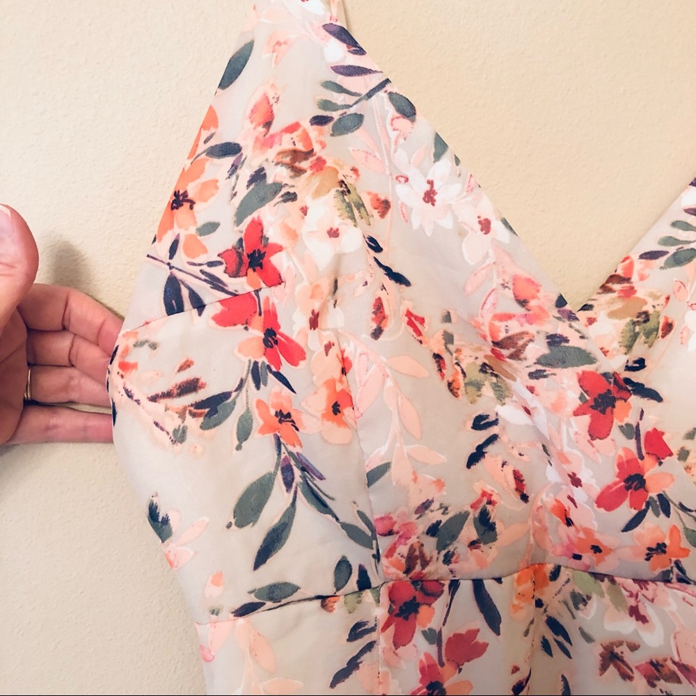 LuLu’s Dress Long Floral Gown Size L - Picture 6 of 12